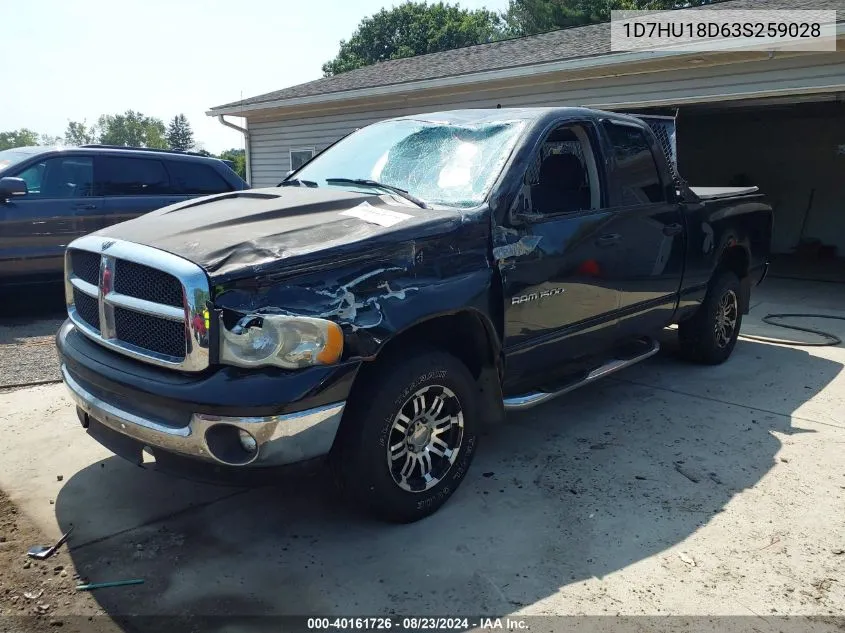 2003 Dodge Ram 1500 Slt/Laramie/St VIN: 1D7HU18D63S259028 Lot: 40161726