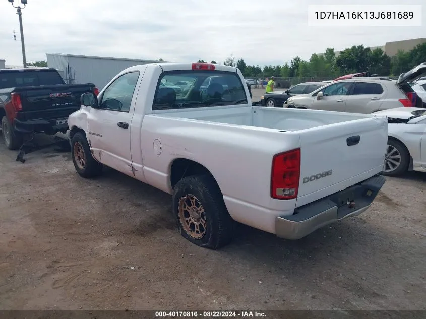 1D7HA16K13J681689 2003 Dodge Ram 1500 St