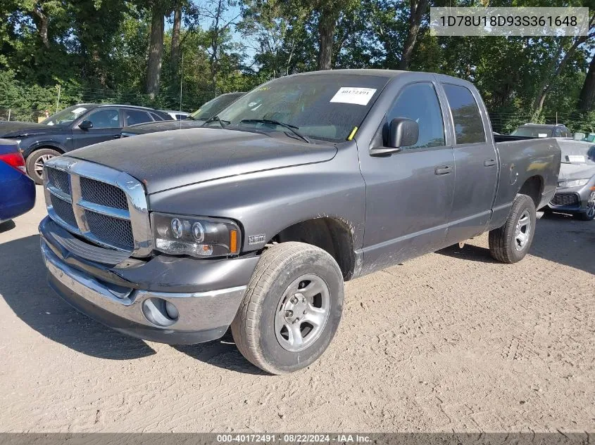 2003 Dodge Ram 1500 St/Slt VIN: 1D78U18D93S361648 Lot: 40172491