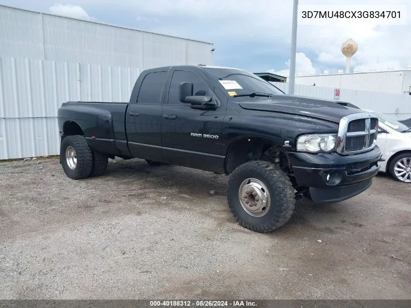 2003 Dodge Ram 3500 Slt/Laramie/St VIN: 3D7MU48CX3G834701 Lot: 40188312