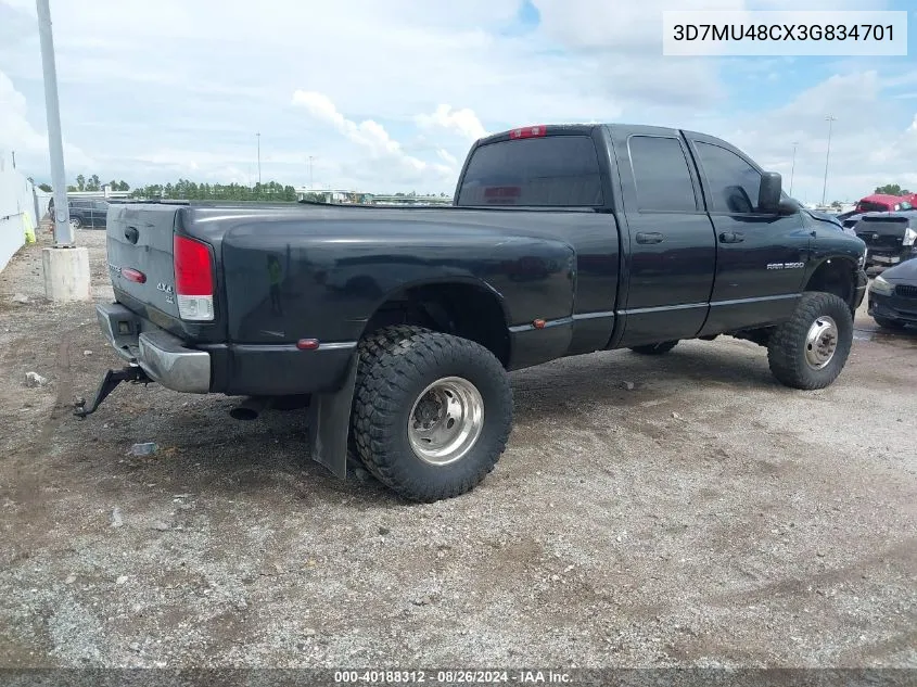 2003 Dodge Ram 3500 Slt/Laramie/St VIN: 3D7MU48CX3G834701 Lot: 40188312