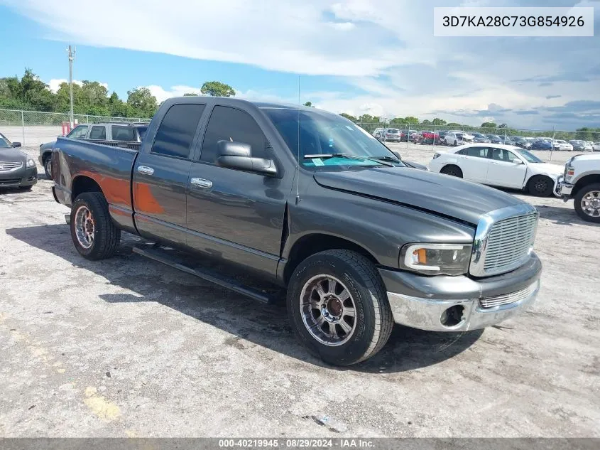 2003 Dodge Ram 2500 Slt/Laramie/St VIN: 3D7KA28C73G854926 Lot: 40219945