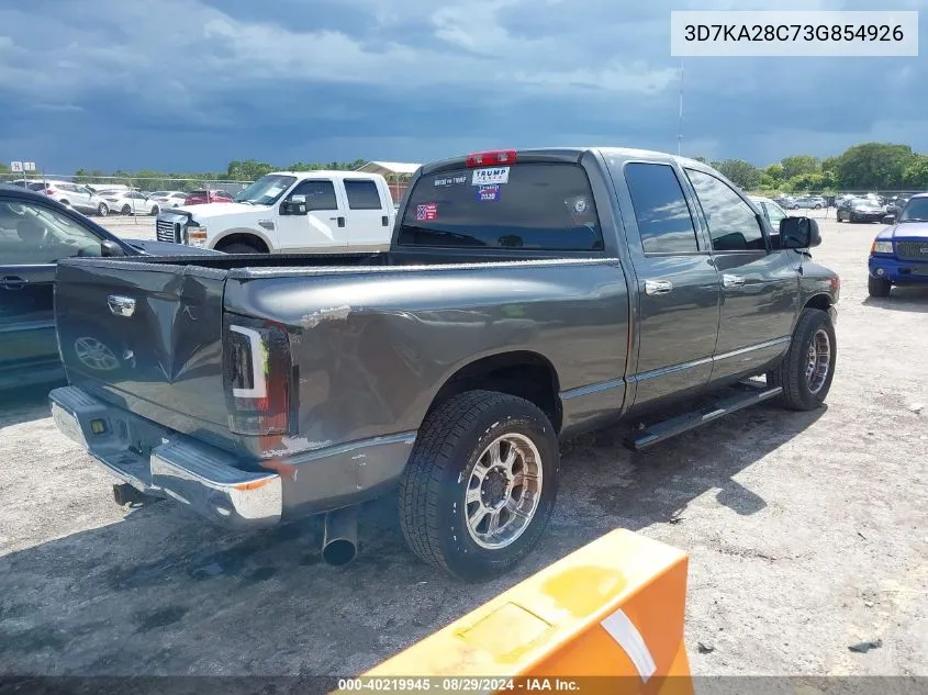 2003 Dodge Ram 2500 Slt/Laramie/St VIN: 3D7KA28C73G854926 Lot: 40219945