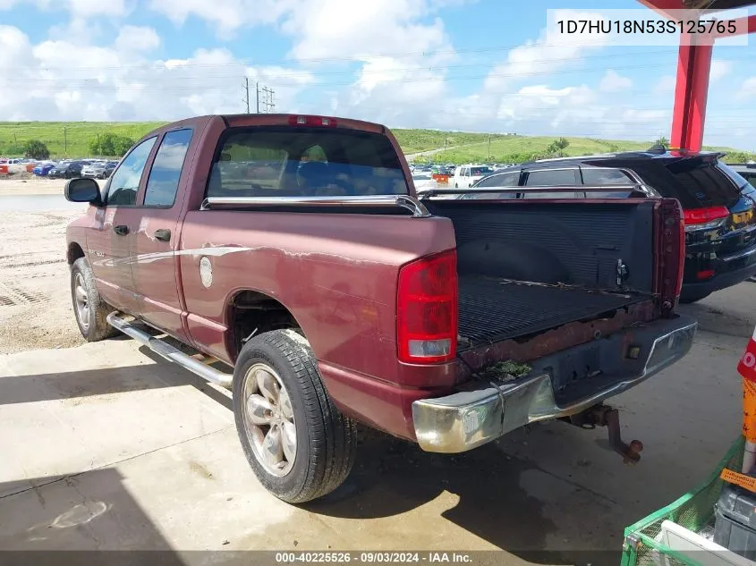 2003 Dodge Ram 1500 Slt/Laramie/St VIN: 1D7HU18N53S125765 Lot: 40225526