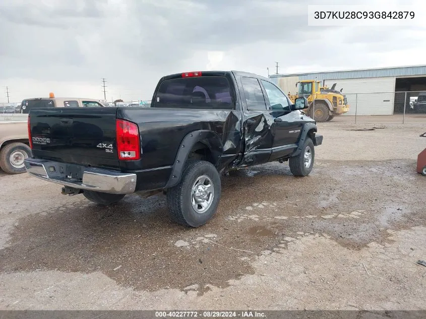 2003 Dodge Ram 2500 Slt/Laramie/St VIN: 3D7KU28C93G842879 Lot: 40227772