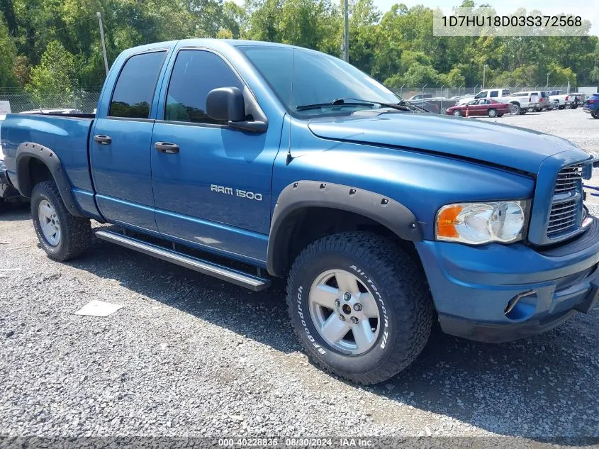 2003 Dodge Ram 1500 Slt/Laramie/St VIN: 1D7HU18D03S372568 Lot: 40228835