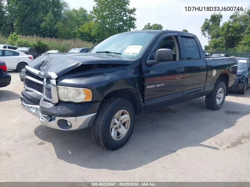 2003 Dodge Ram 1500 Slt/Laramie/St VIN: 1D7HU18D33J600746 Lot: 40232947