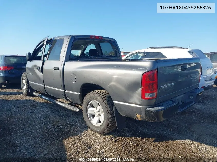 2003 Dodge Ram 1500 St/Slt VIN: 1D7HA18D43S255326 Lot: 40249636