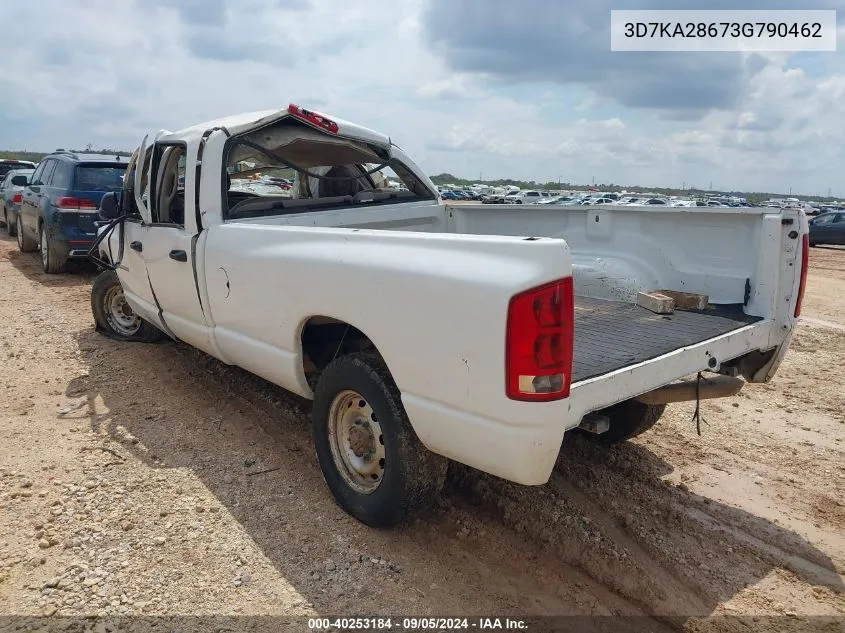 2003 Dodge Ram 2500 Slt/Laramie/St VIN: 3D7KA28673G790462 Lot: 40253184