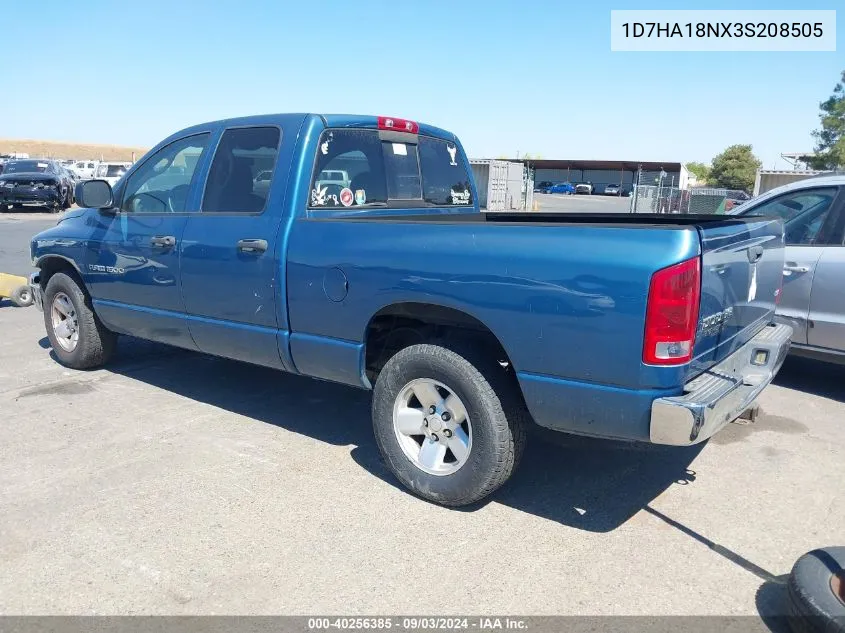 2003 Dodge Ram 1500 Slt/Laramie/St VIN: 1D7HA18NX3S208505 Lot: 40256385