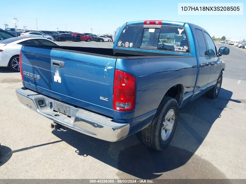 2003 Dodge Ram 1500 Slt/Laramie/St VIN: 1D7HA18NX3S208505 Lot: 40256385