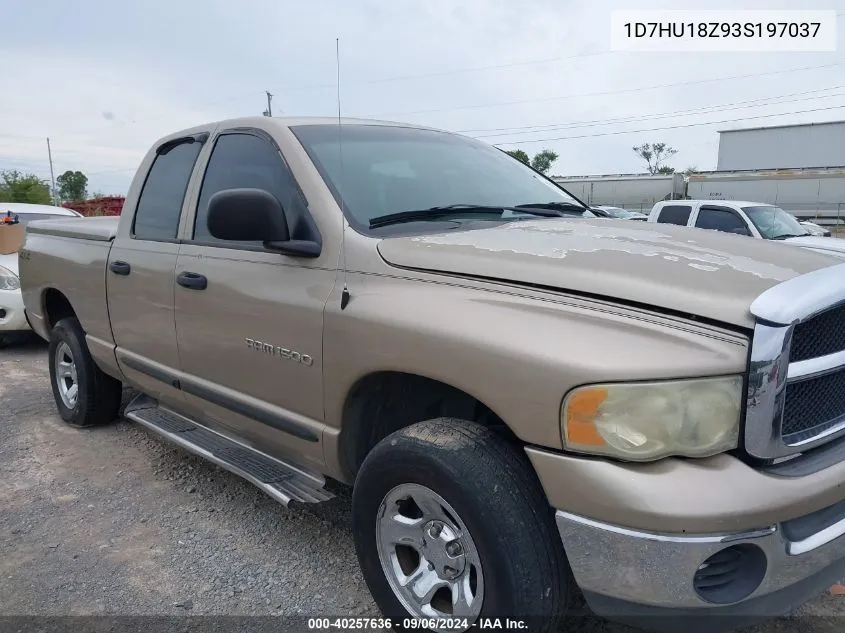 2003 Dodge Ram 1500 Slt/Laramie/St VIN: 1D7HU18Z93S197037 Lot: 40257636