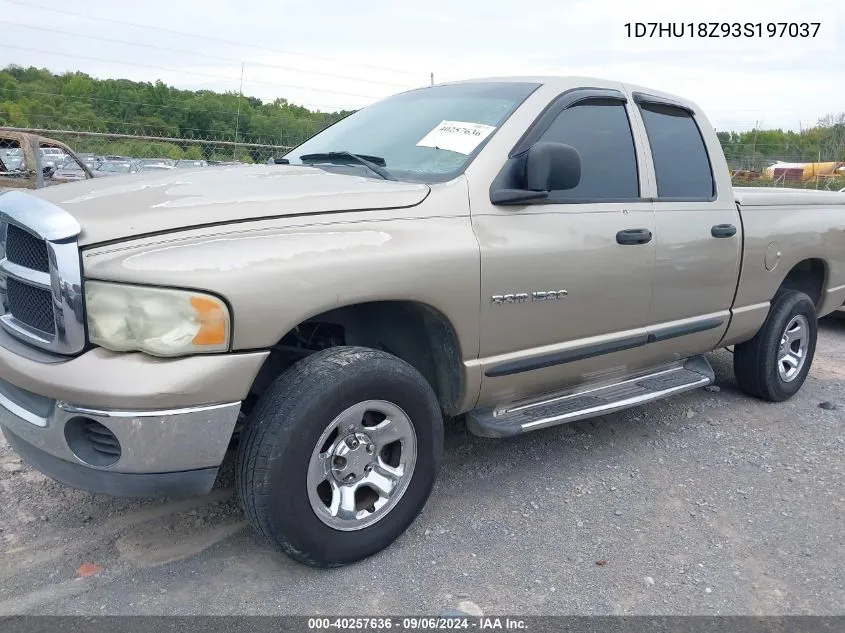 2003 Dodge Ram 1500 Slt/Laramie/St VIN: 1D7HU18Z93S197037 Lot: 40257636