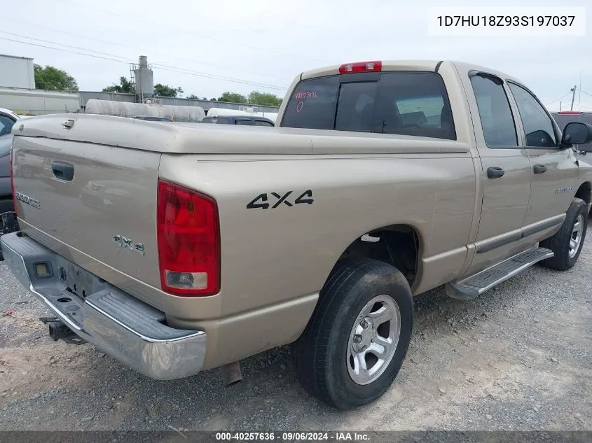 2003 Dodge Ram 1500 Slt/Laramie/St VIN: 1D7HU18Z93S197037 Lot: 40257636