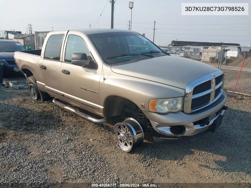 2003 Dodge Ram 2500 Slt/Laramie/St VIN: 3D7KU28C73G798526 Lot: 40266777