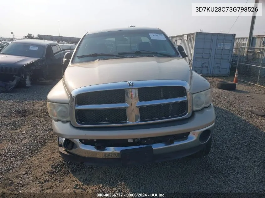 2003 Dodge Ram 2500 Slt/Laramie/St VIN: 3D7KU28C73G798526 Lot: 40266777