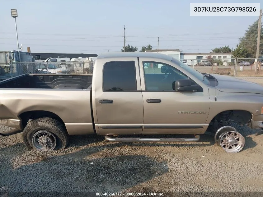 2003 Dodge Ram 2500 Slt/Laramie/St VIN: 3D7KU28C73G798526 Lot: 40266777