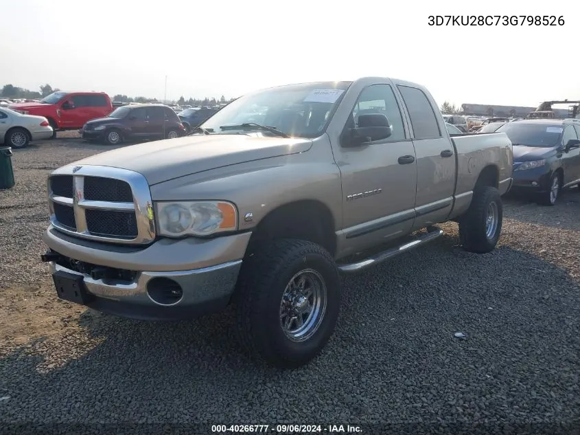 2003 Dodge Ram 2500 Slt/Laramie/St VIN: 3D7KU28C73G798526 Lot: 40266777