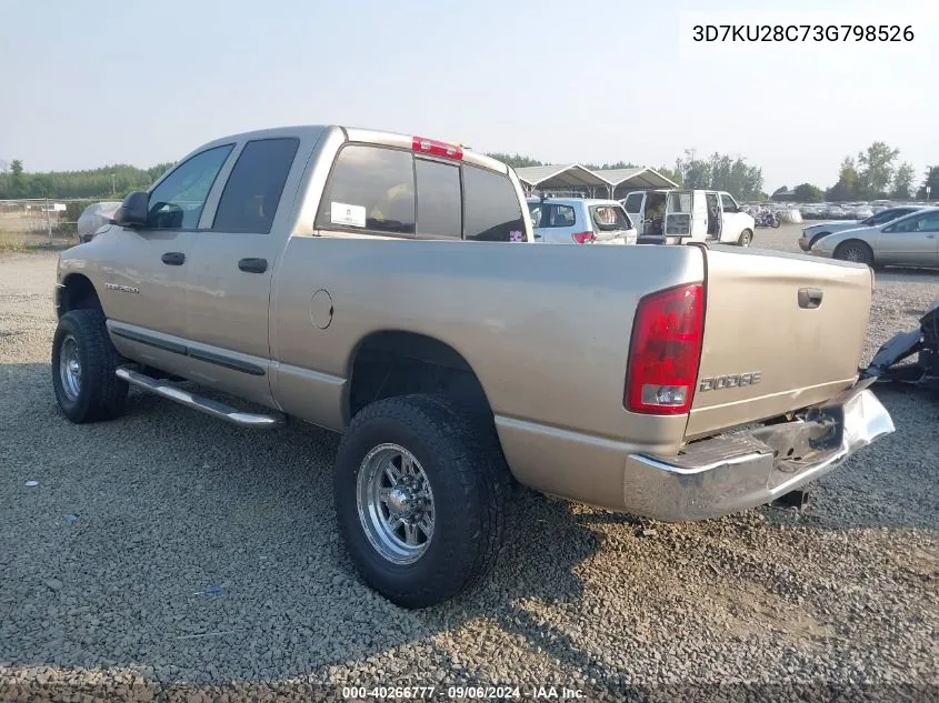 2003 Dodge Ram 2500 Slt/Laramie/St VIN: 3D7KU28C73G798526 Lot: 40266777