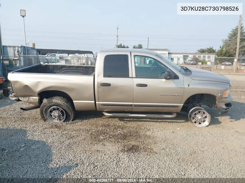 2003 Dodge Ram 2500 Slt/Laramie/St VIN: 3D7KU28C73G798526 Lot: 40266777