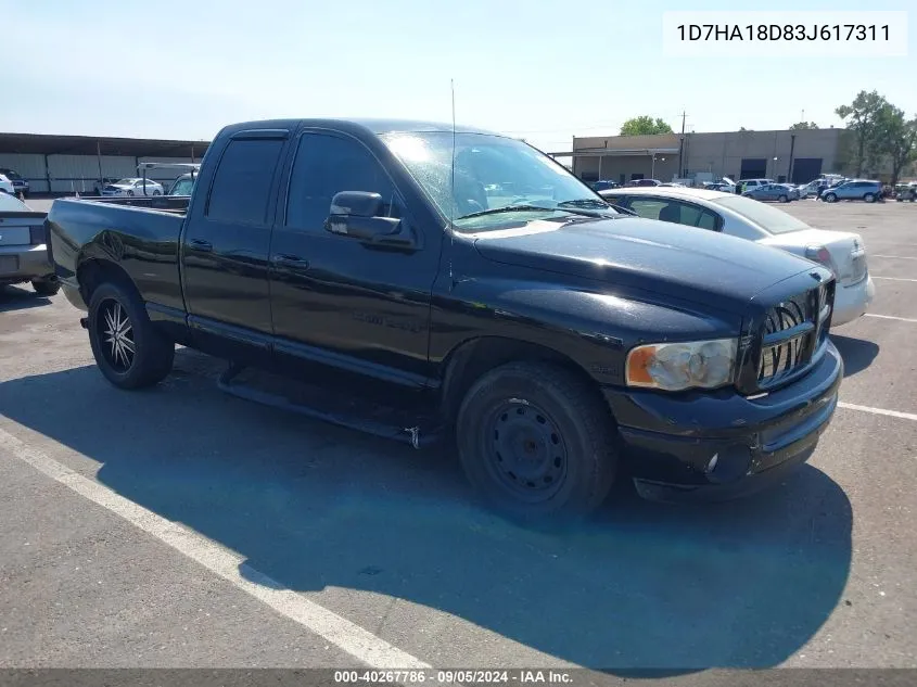 2003 Dodge Ram 1500 Slt/Laramie/St VIN: 1D7HA18D83J617311 Lot: 40267786