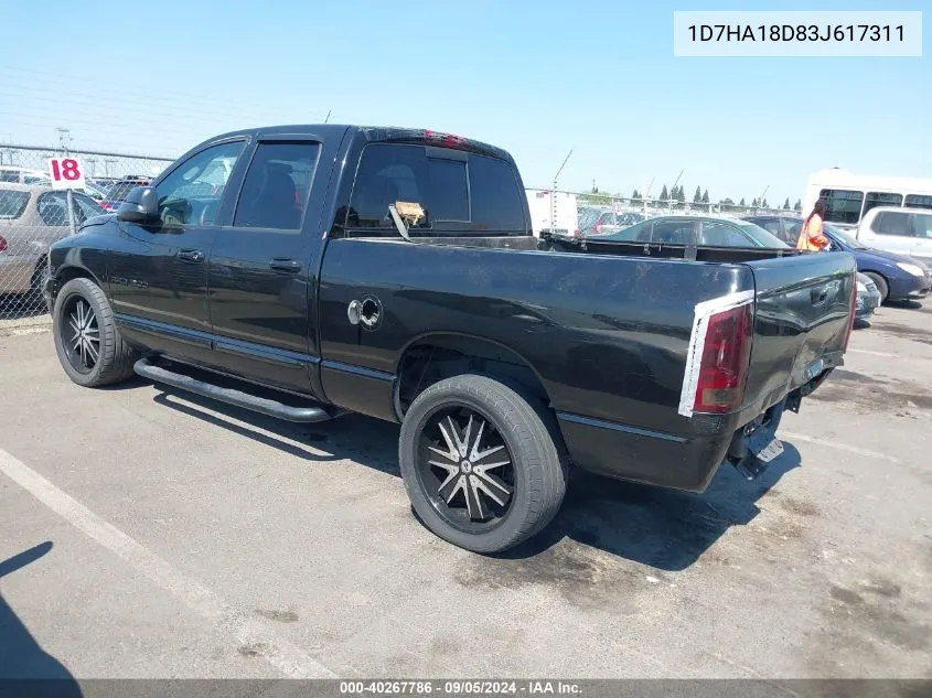 2003 Dodge Ram 1500 Slt/Laramie/St VIN: 1D7HA18D83J617311 Lot: 40267786