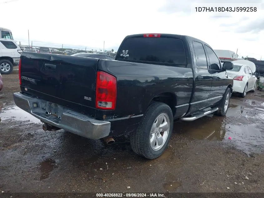 2003 Dodge Ram 1500 Slt/Laramie/St VIN: 1D7HA18D43J599258 Lot: 40268822