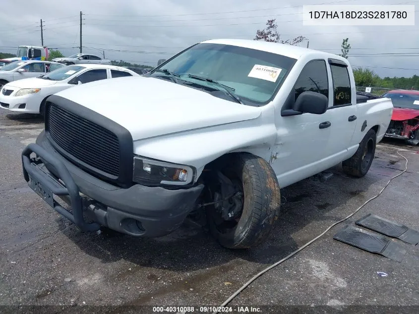 2003 Dodge Ram 1500 St/Slt VIN: 1D7HA18D23S281780 Lot: 40310088