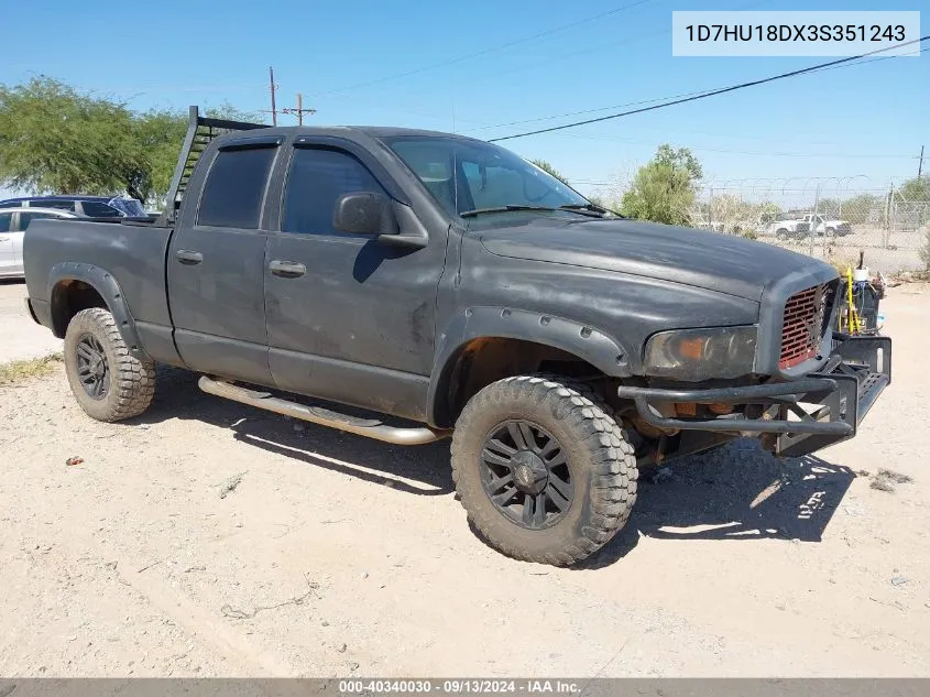 2003 Dodge Ram 1500 St/Slt VIN: 1D7HU18DX3S351243 Lot: 40340030