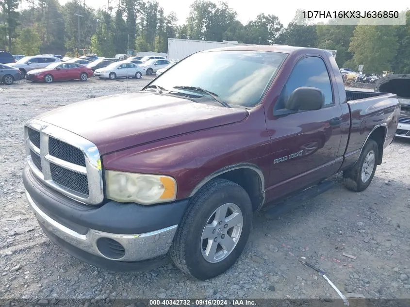 2003 Dodge Ram 1500 St VIN: 1D7HA16KX3J636850 Lot: 40342732