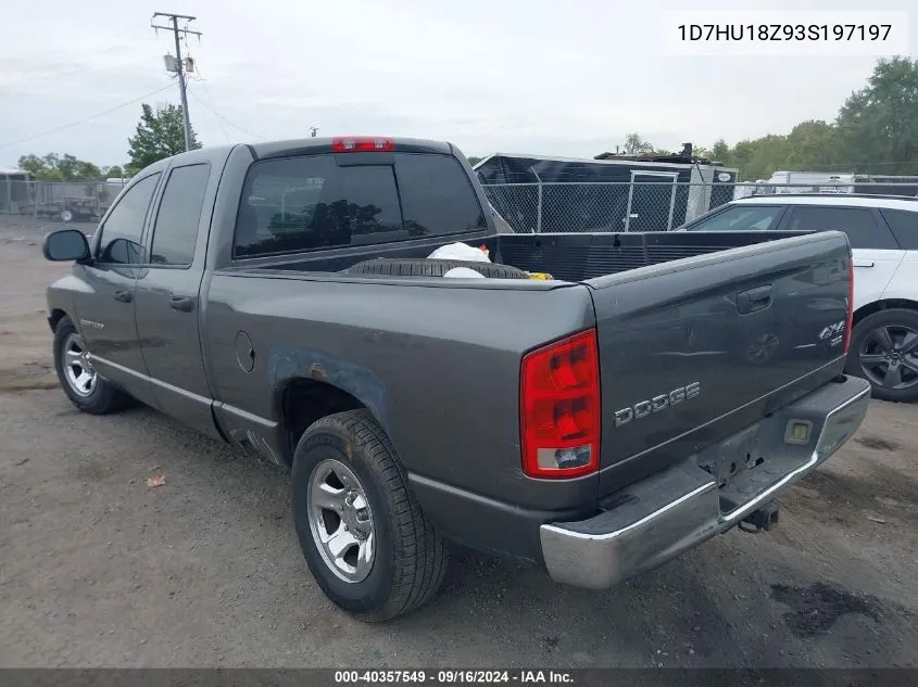 2003 Dodge Ram 1500 Slt/Laramie/St VIN: 1D7HU18Z93S197197 Lot: 40357549