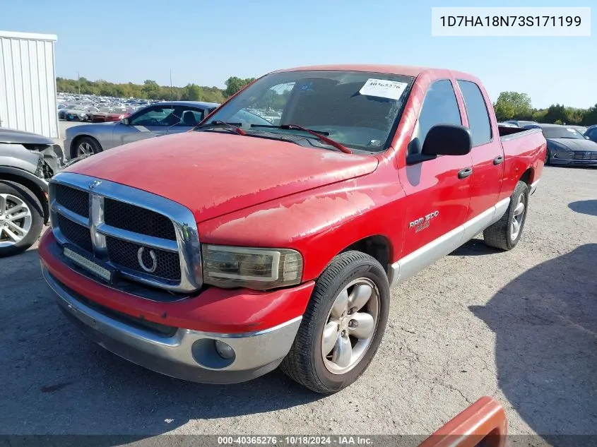 2003 Dodge Ram 1500 Slt/Laramie/St VIN: 1D7HA18N73S171199 Lot: 40365276