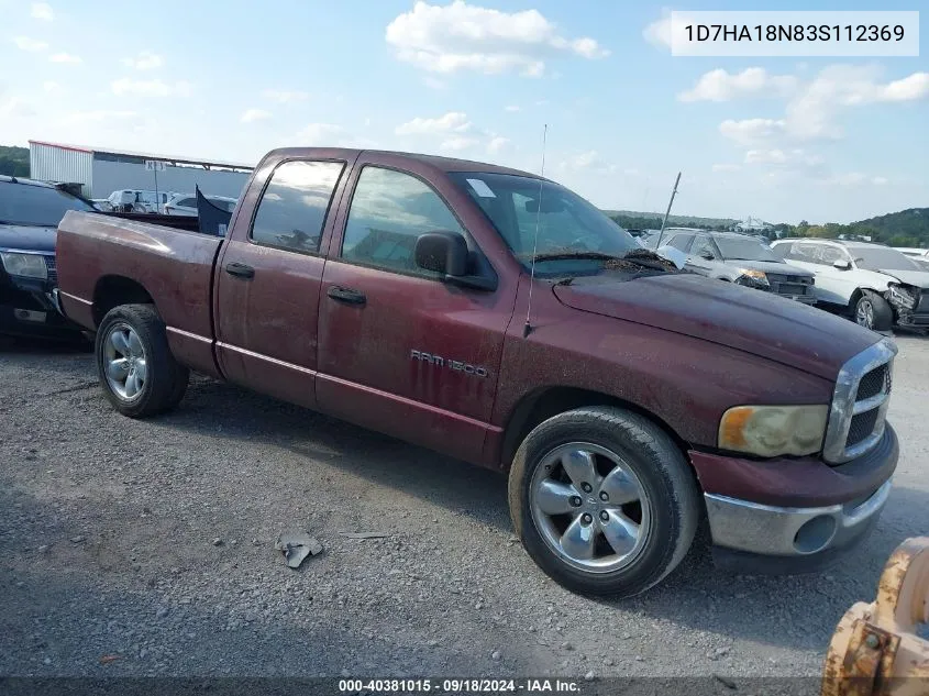 2003 Dodge Ram 1500 Slt/Laramie/St VIN: 1D7HA18N83S112369 Lot: 40381015