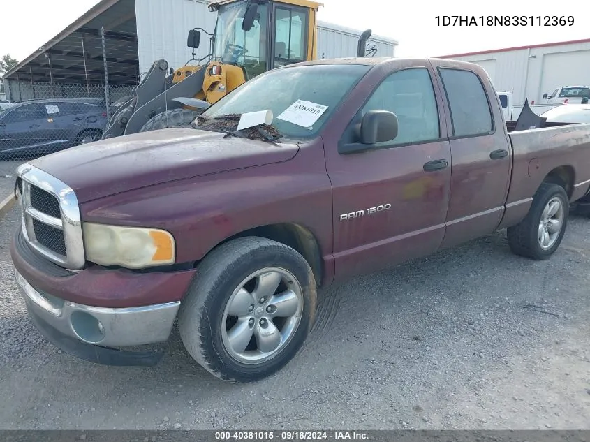 2003 Dodge Ram 1500 Slt/Laramie/St VIN: 1D7HA18N83S112369 Lot: 40381015