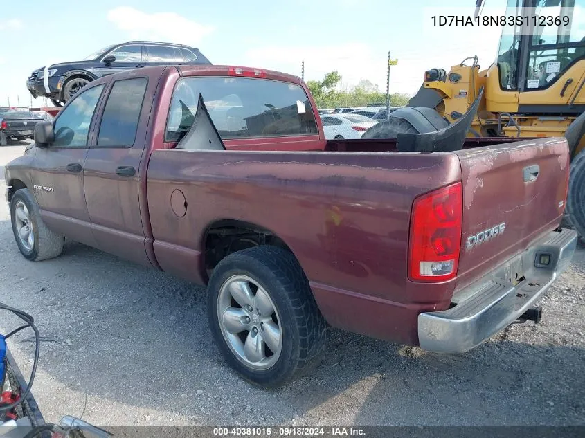 2003 Dodge Ram 1500 Slt/Laramie/St VIN: 1D7HA18N83S112369 Lot: 40381015