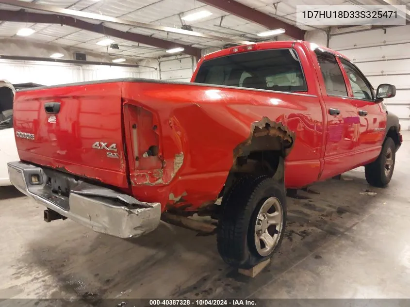 2003 Dodge Ram 1500 Slt/Laramie/St VIN: 1D7HU18D33S325471 Lot: 40387328