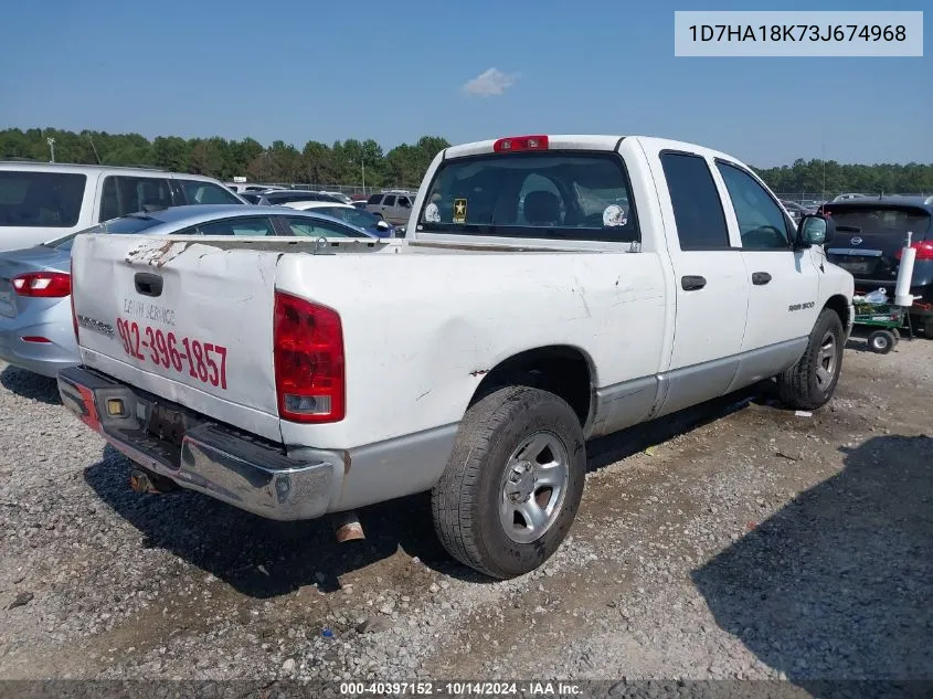 2003 Dodge Ram 1500 St VIN: 1D7HA18K73J674968 Lot: 40397152