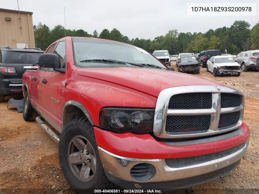 2003 Dodge Ram 1500 St/Slt VIN: 1D7HA18Z93S200978 Lot: 40406581