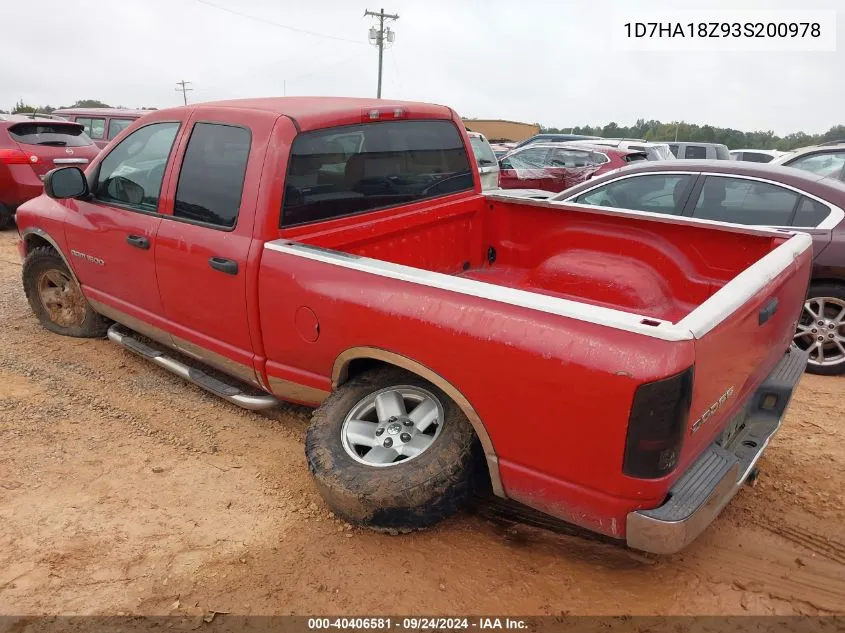 2003 Dodge Ram 1500 St/Slt VIN: 1D7HA18Z93S200978 Lot: 40406581