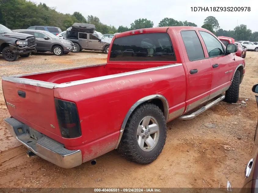 2003 Dodge Ram 1500 St/Slt VIN: 1D7HA18Z93S200978 Lot: 40406581