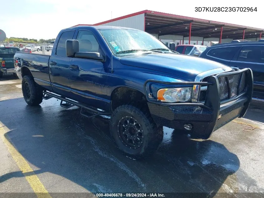 2003 Dodge Ram 2500 Slt/Laramie/St VIN: 3D7KU28C23G702964 Lot: 40406678