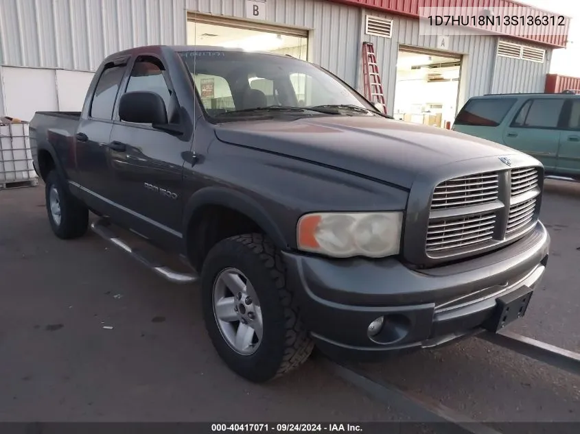 2003 Dodge Ram 1500 Slt/Laramie/St VIN: 1D7HU18N13S136312 Lot: 40417071