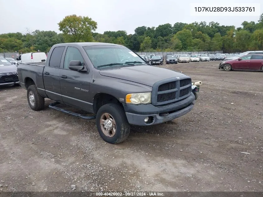 2003 Dodge Ram 2500 Slt/Laramie/St VIN: 1D7KU28D93J533761 Lot: 40426002