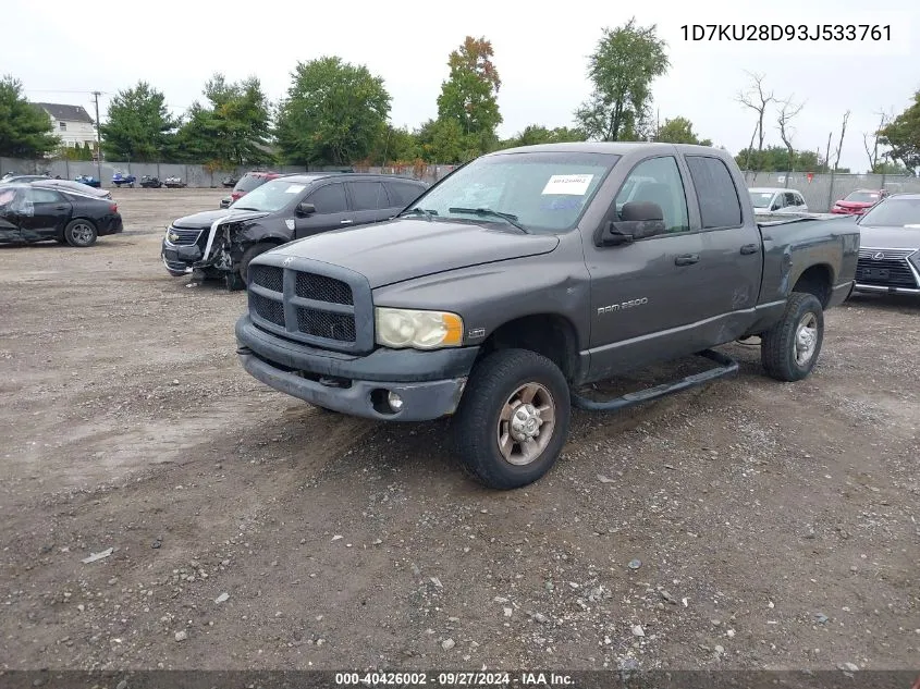 2003 Dodge Ram 2500 Slt/Laramie/St VIN: 1D7KU28D93J533761 Lot: 40426002