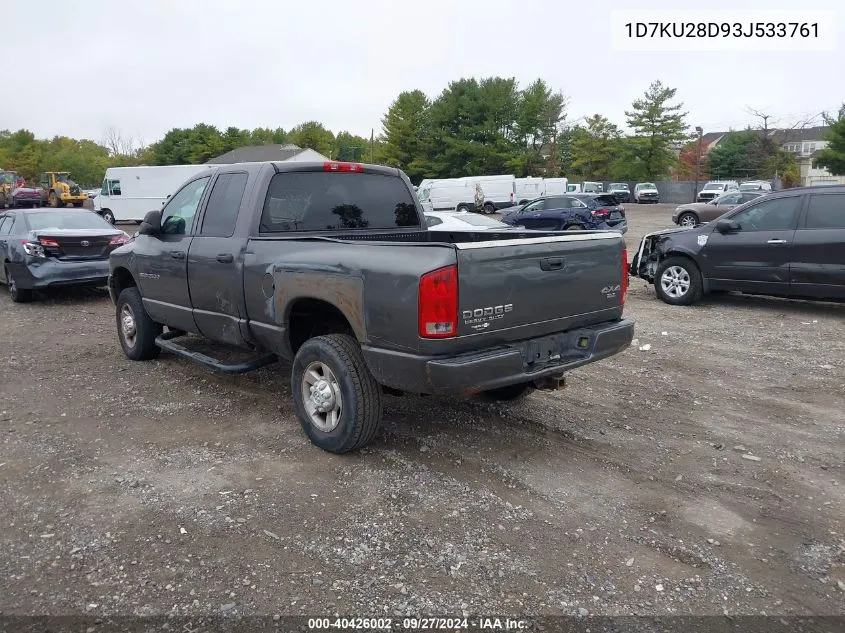 1D7KU28D93J533761 2003 Dodge Ram 2500 Slt/Laramie/St