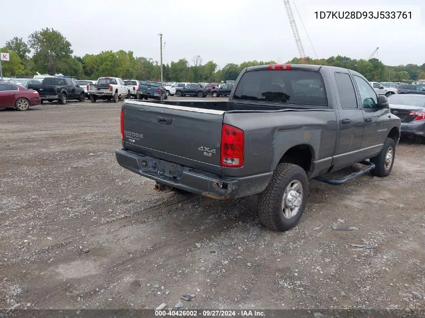 2003 Dodge Ram 2500 Slt/Laramie/St VIN: 1D7KU28D93J533761 Lot: 40426002