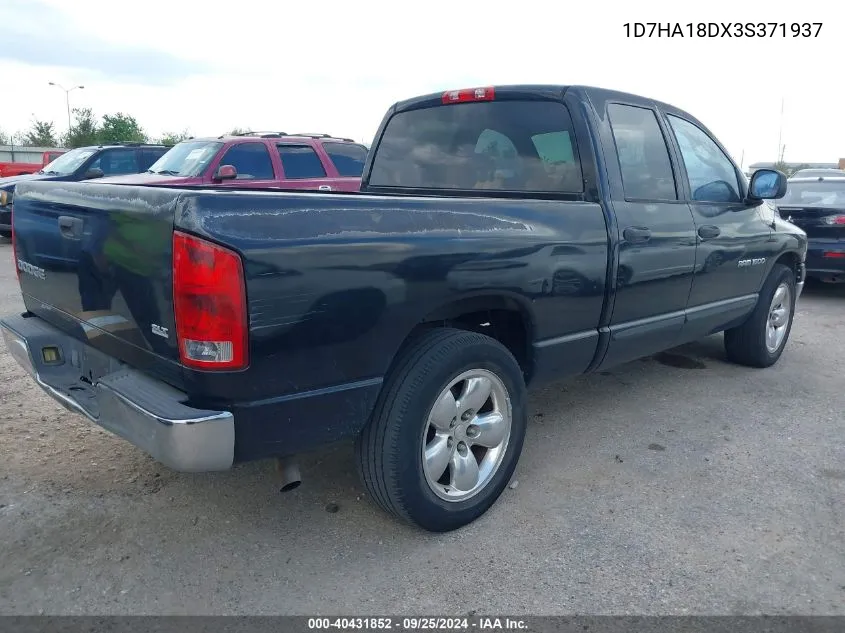 2003 Dodge Ram 1500 Slt/Laramie/St VIN: 1D7HA18DX3S371937 Lot: 40431852