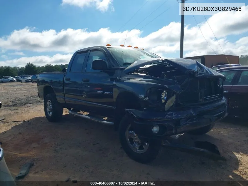 2003 Dodge Ram 2500 Slt/Laramie/St VIN: 3D7KU28DX3G829468 Lot: 40466807