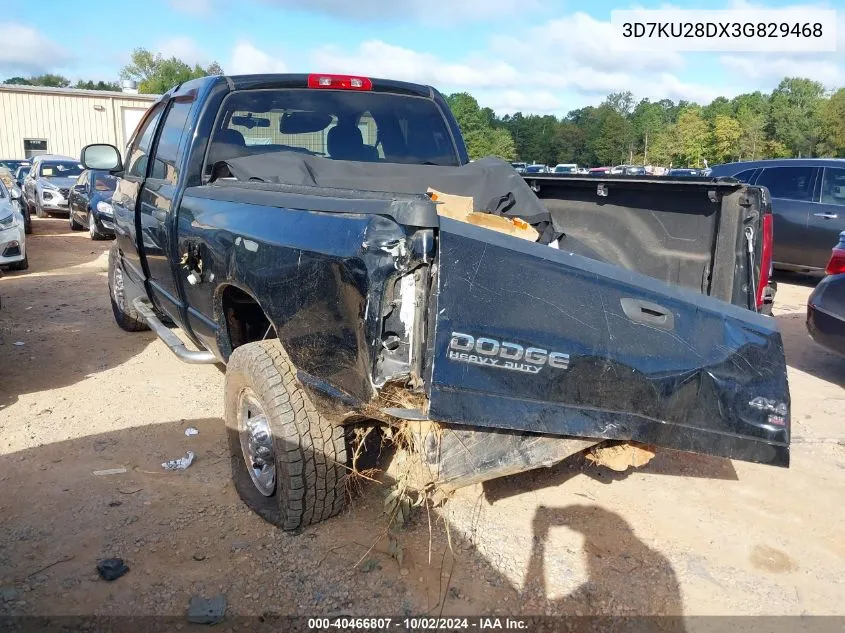 2003 Dodge Ram 2500 Slt/Laramie/St VIN: 3D7KU28DX3G829468 Lot: 40466807