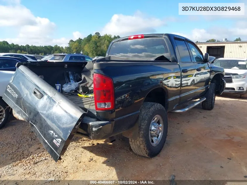 2003 Dodge Ram 2500 Slt/Laramie/St VIN: 3D7KU28DX3G829468 Lot: 40466807